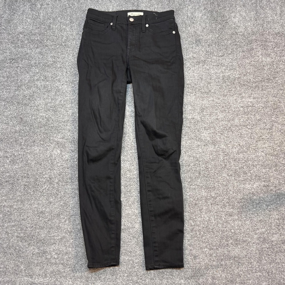 Madewell Jeans Womens 25 Black Dark Wash Mid Rise Skinny Stretch Denim